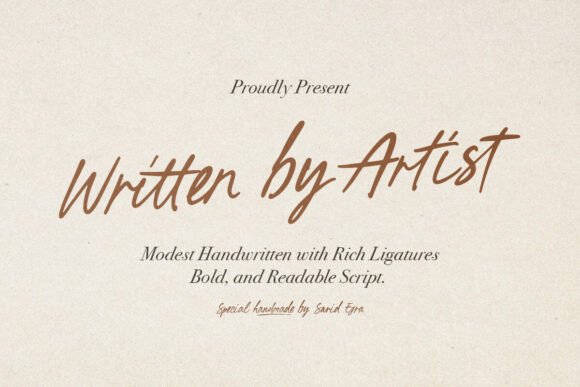 Written by Artist Font for Editorial Design